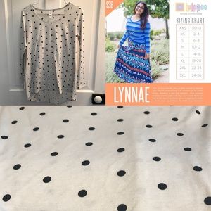 LuLaRoe Small Lynnae - Black and White Polka Dots